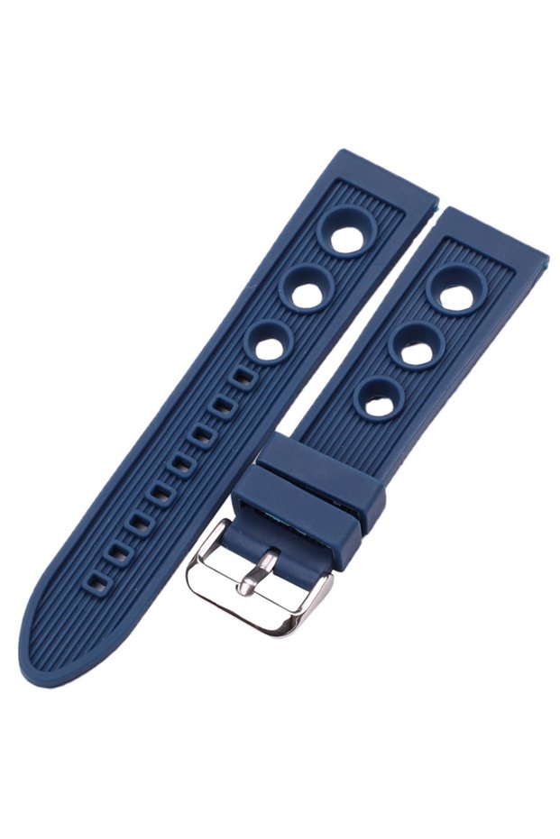 22mm Blue 22mm Rubber Watchbands Men Women Waterproof Swimming Smart Watch Band Black Blue
