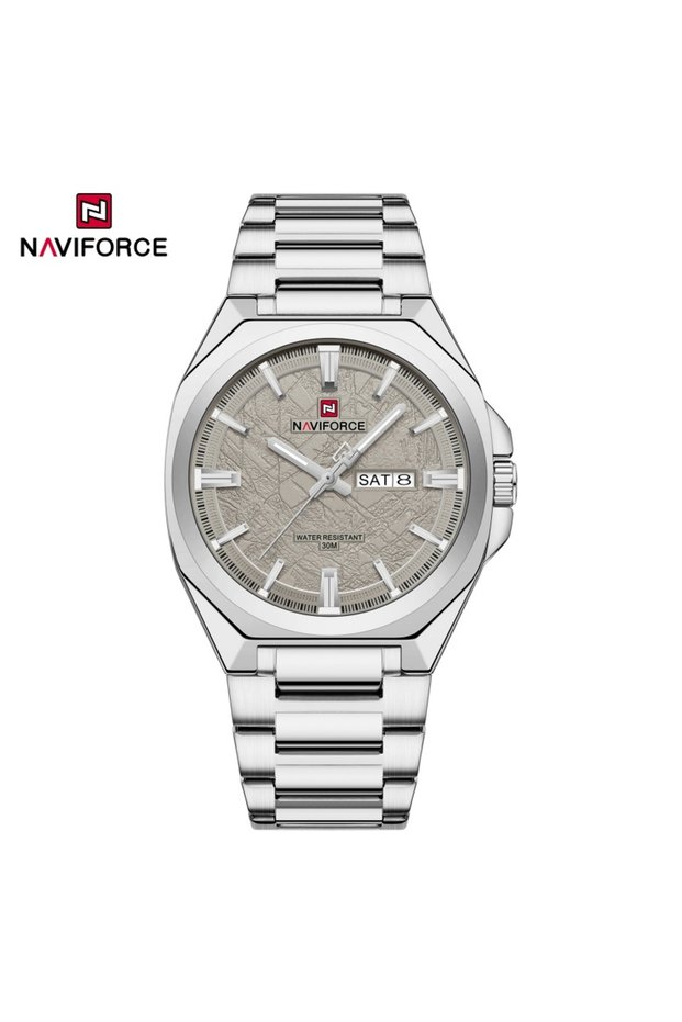 NAVIFORCE SBGY NAVIFORCE Men's Quartz Watch Business Watch Day Display Stainless Steel Watchband 3AT
