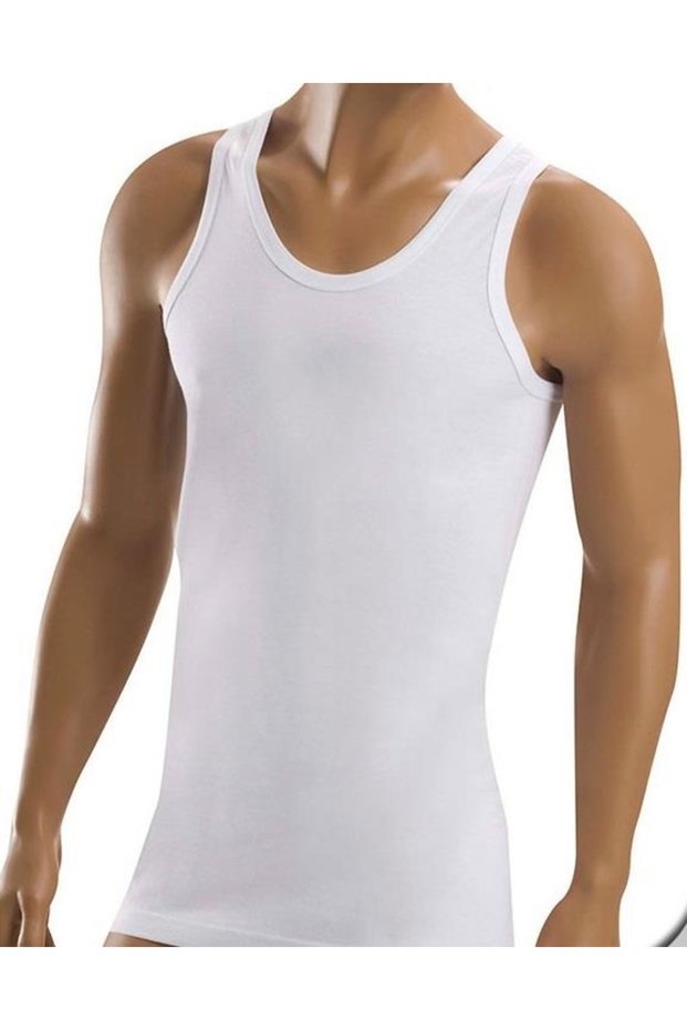 Pack of 6 Men's 100% Cotton Ribbed Undershirts 10031