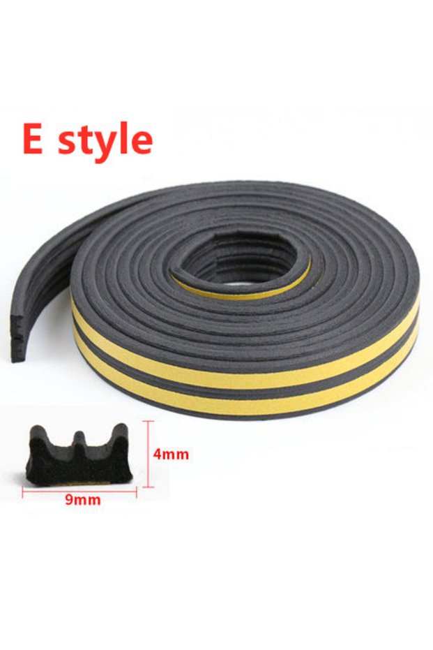 5m Black-E 5-10M Door Window Sealing Strip Self Adhesive Sound Insulation Foam Weatherstrip Anti-Col