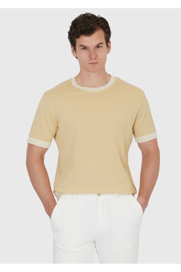 Safran Plain Crew Neck 100% Cotton T-Shirt