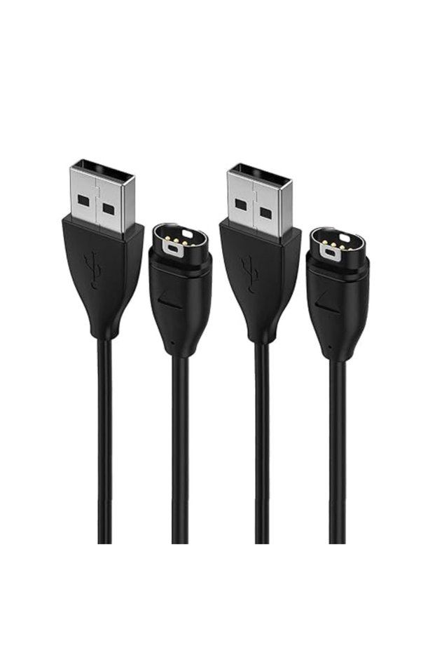 قطعتان من شاحن بديل متوافق مع كابل شحن ساعة جارمين الذكية عبر USB