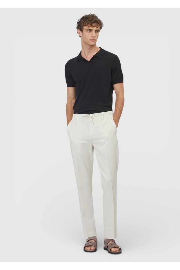 Stone Straight Woven Jogging Fit Casual Cotton Blended Pants