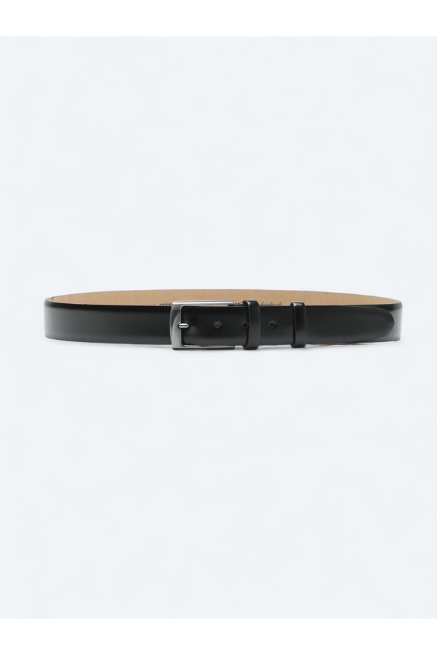 Black 100% Leather Belt