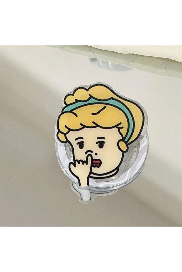 Magnetic Girl Korean Cute Cartoon Funny Girl Magnetic Holder Grip Tok Griptok Phone Stand Holder Sup