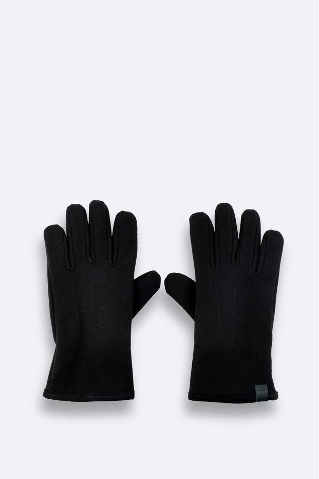Men's Black Plain Cashmere Gloves A52Y9700