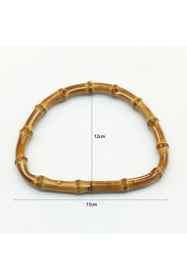 1PCS Natural Bamboo D Shape Round Bamboo Bag Wood Handles Handcrafted Vintage Handbag Replace Straps