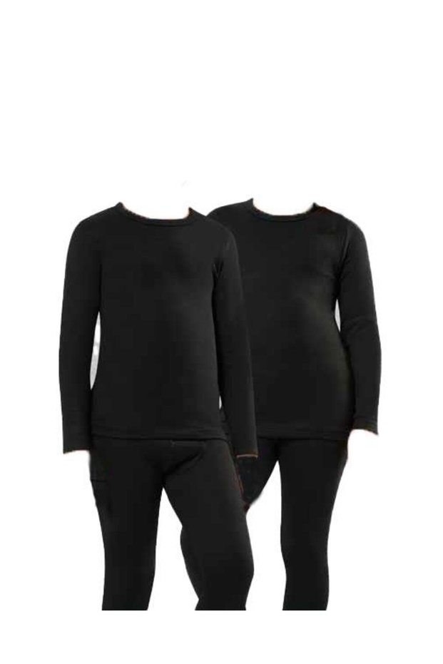 Boy's Black Thermal Bottom and Top Set