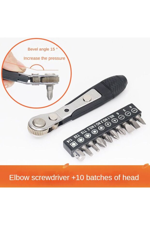 04 Batch Socket Ratchet Screwdriver 36-tooth with Batch Socket Two-way Screwdriver L-shaped Turning