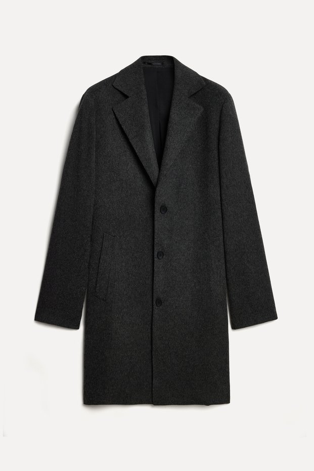 Men's Anthracite Long Cashmere Coat