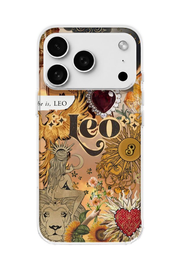 iPhone 18 Pro Max Compatible Leo Sign Printed Transparent Phone Case