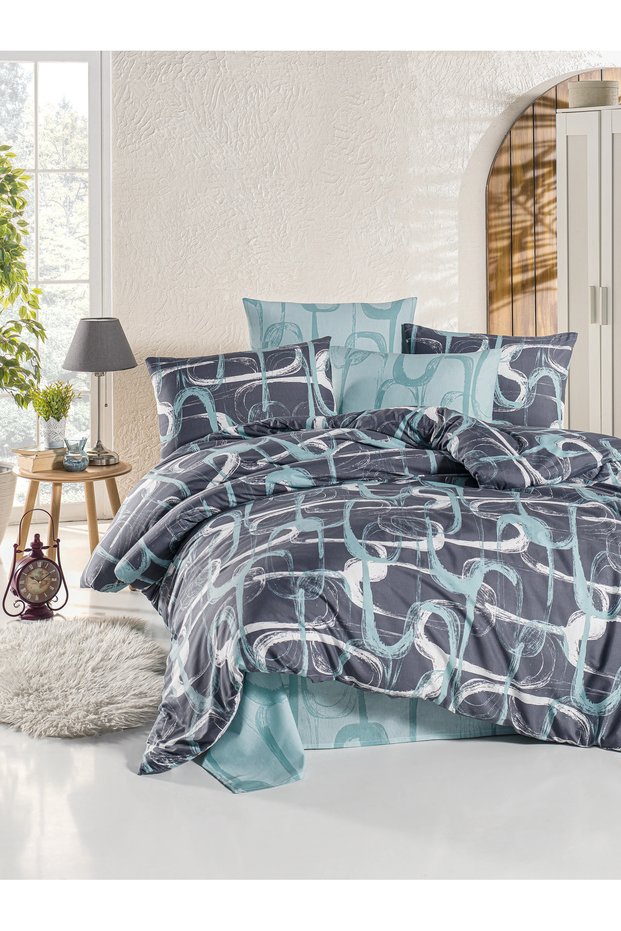 Vip Ranforce Double Bedding Set Troy Blue