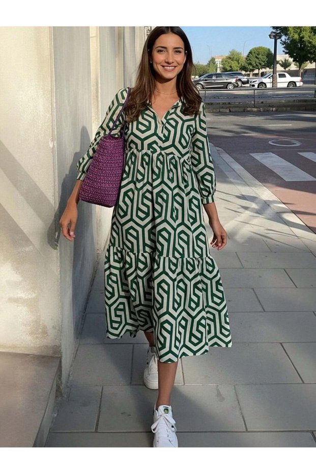 Rochie midi, verde