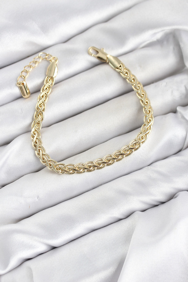 Cm Singapore Chain Model Gold Color Brass Women's Bracelet Tj-Bb8593