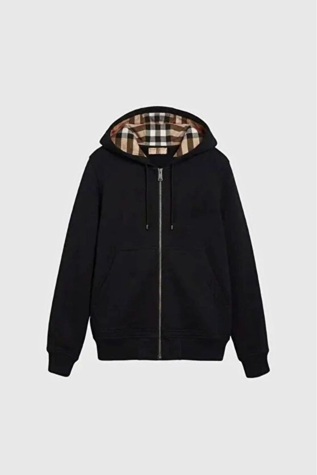 Drip Plaid Patterned Oversize Zip Hoodie Jacket