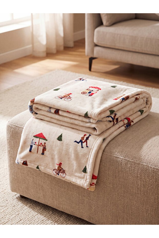 Rmz Gi̇yi̇m Farkiyla New Year Themed Tv Blanket 100X150 cm
