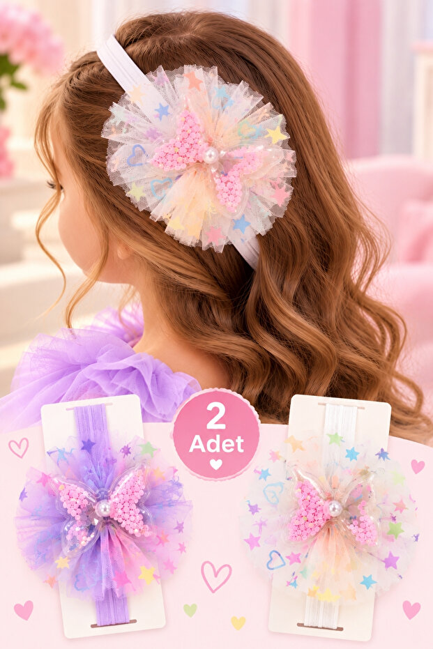 Hair Clips - Purple - Patterned