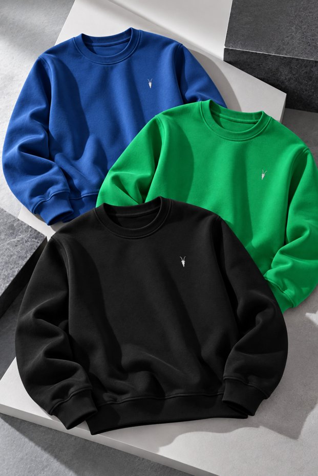 Women's Crew Neck Seasonal 3-Piece Sweatshirt