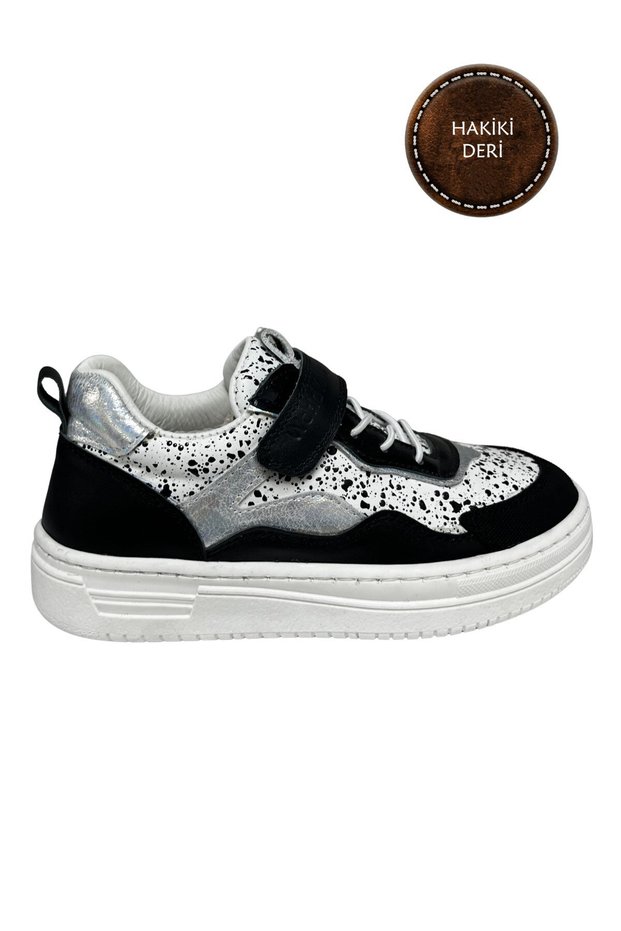 Girls' Casual Shoes – Multi-Colored (Black-Patterned) Genuine Leather