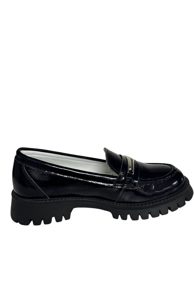 Girls' Loafer Shoes – Black Genuine Leather Orthopedic Sole