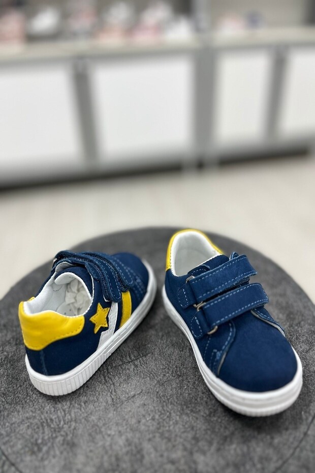 Men's First Step Casual Shoes – Navy Blue Genuine Leather