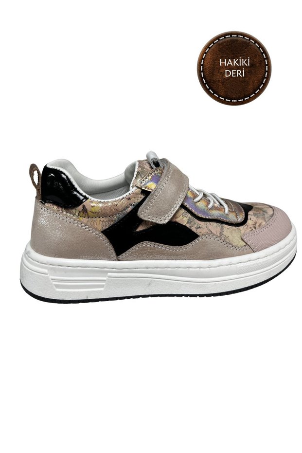 Girls' Casual Shoes – Multi-Colored (Powder-Beige) Genuine Leather