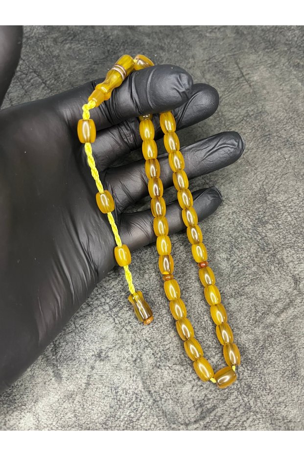 High-End Moire Crimping Amber Prayer Beads with System