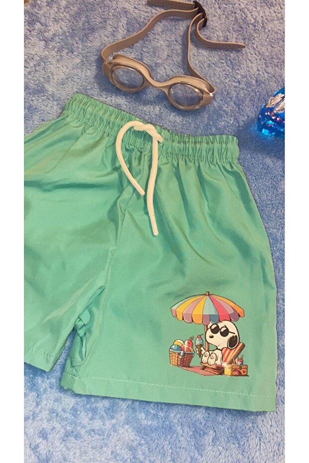 Swim Shorts - Green - Graphic