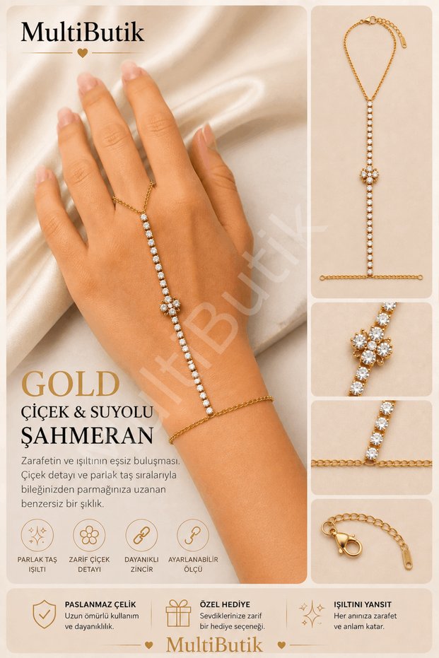 Flower & Waterway Stone Steel Shahmeran-Gold