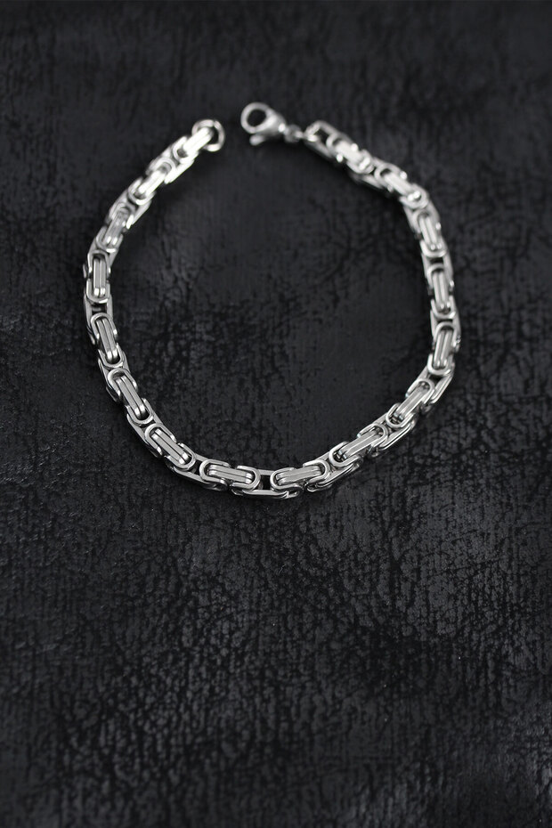 316L Steel Silver Color King Chain Men's Bracelet