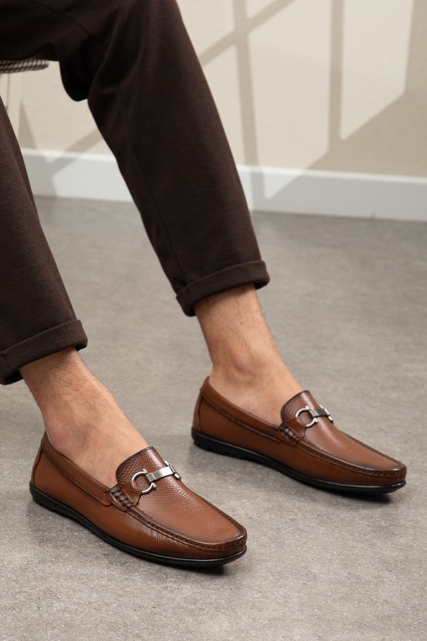 Genuine Leather, Loafer Model, Inner and Outer Genuine Leather Shoes