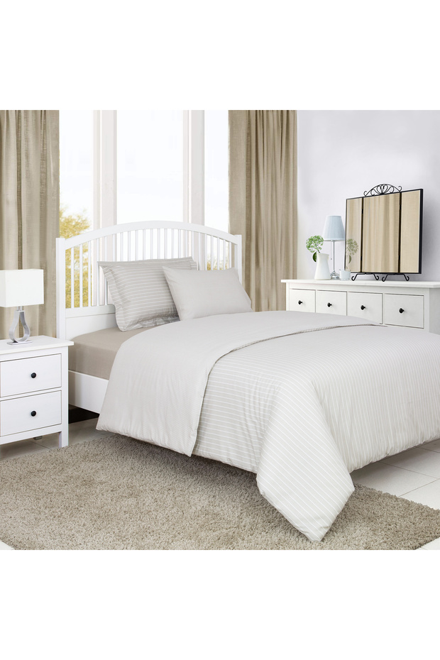 Striped Cotton Comforter Set Single Size