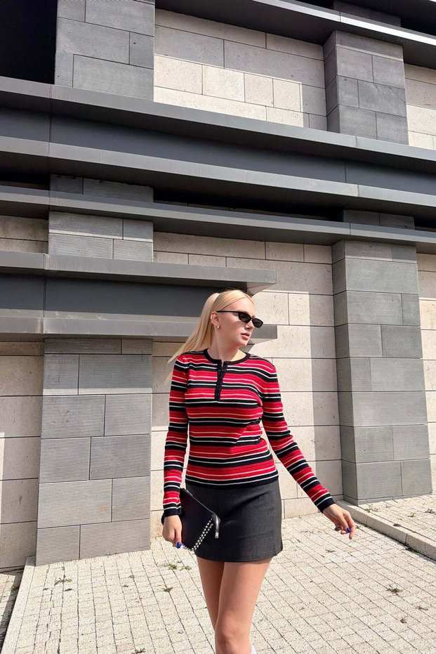 Striped Detail Wool Blend Knitwear