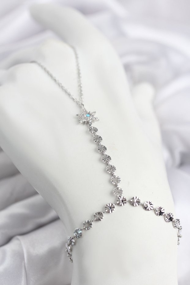 Silver Color Brass Blue Stone Detailed Polar Star Model Shahmeran