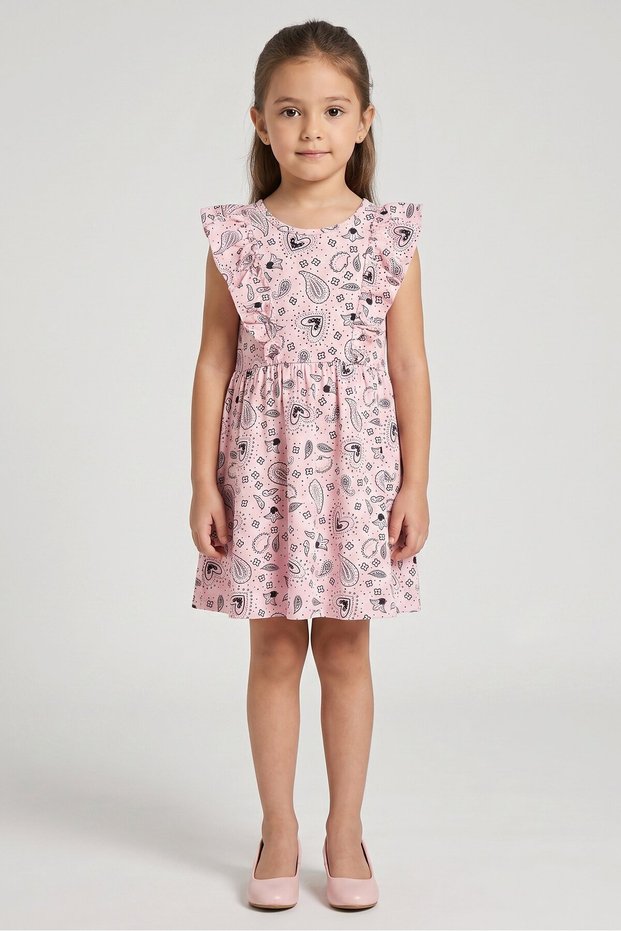 Kids Girl 3 Pieces Textured Dress, Multicolor