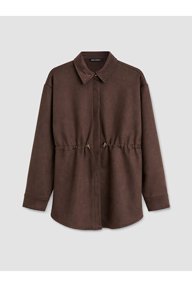 Esvab • Modern & Distinctive Suede-Look Loose Fit Women's Sweatshirt Tunic