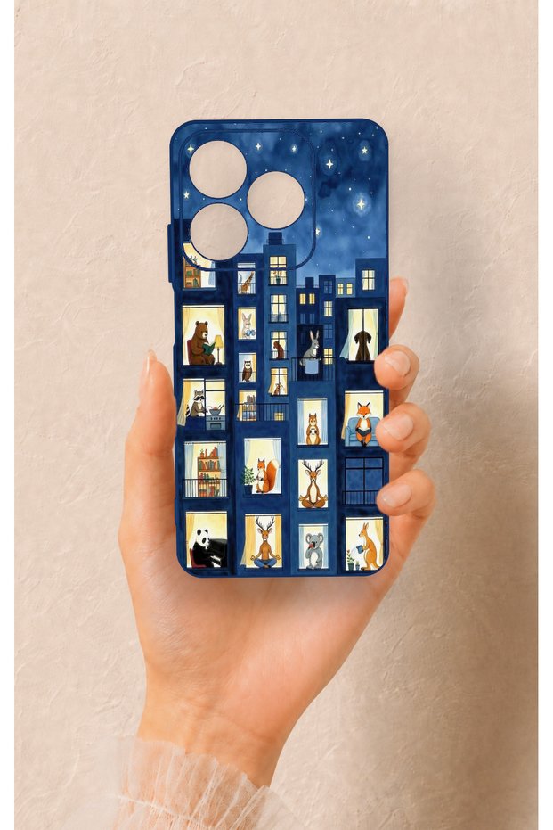 Realme C63 Compatible Starry Apartment Patterned Silicone Case
