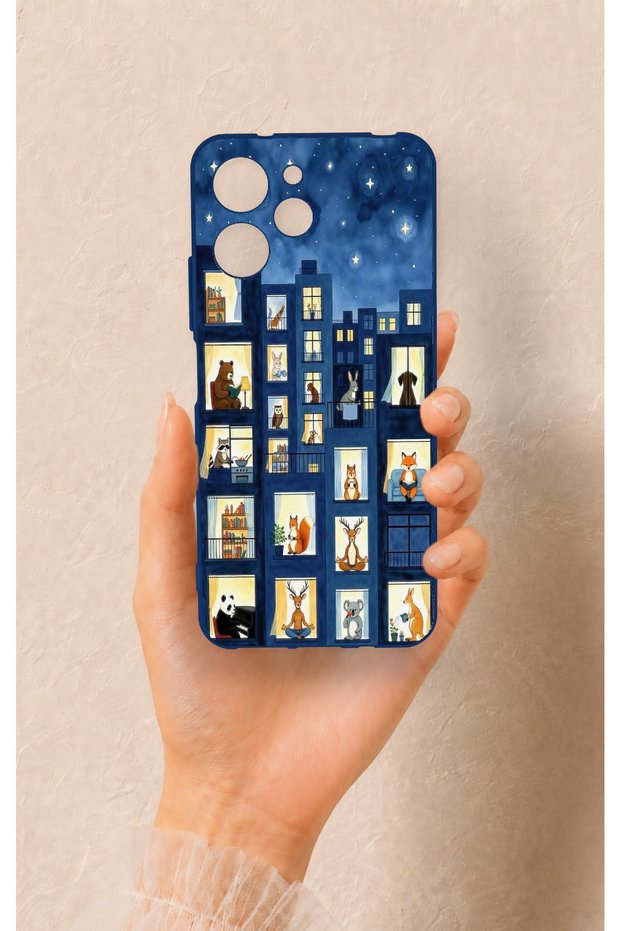 Redmi 12 Compatible Starry Apartment Patterned Silicone Case