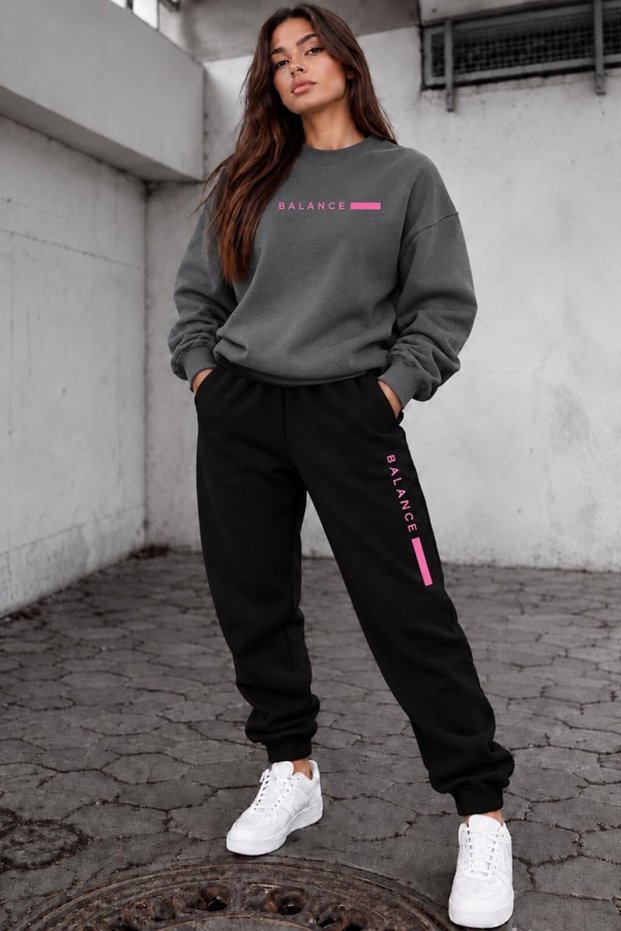 Penbe Balance Written Printed Unisex Sweatshirt and Sweatpants Oversize Premium Set