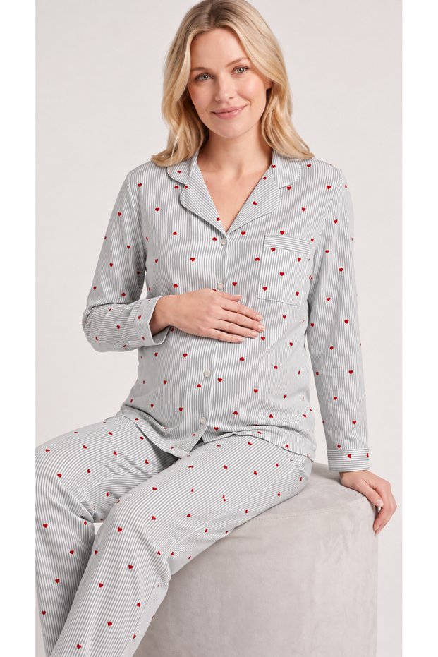 Likapa Front Buttoned Maternity Long Sleeve Pajama Set
