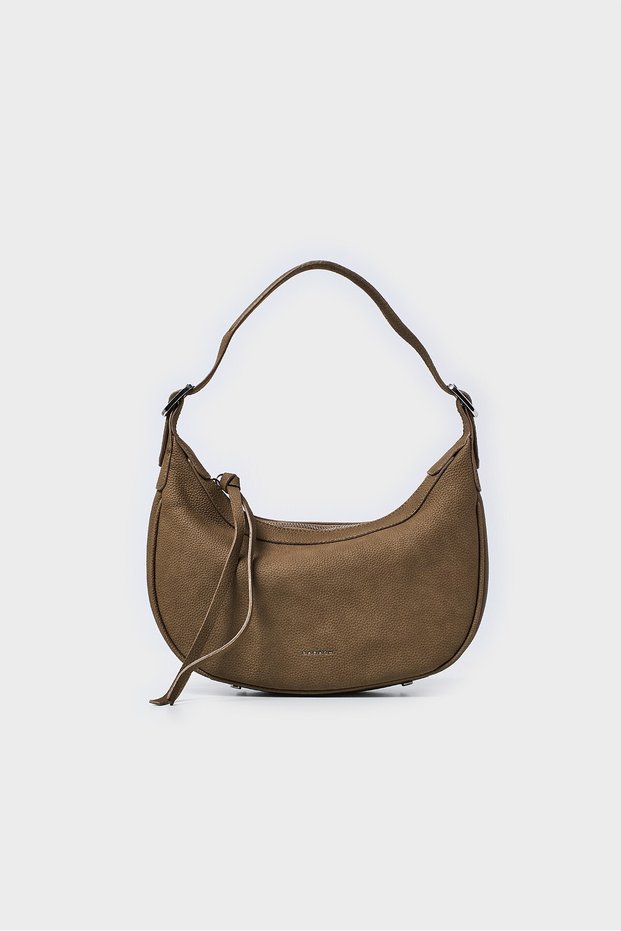 Baguete Shoulder Bag with Clasp - Mink