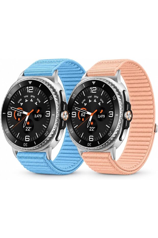 20mm Nylon Loop Sport Band Compatible with Samsung Galaxy Watch 9/8 40mm/44mm, Soft Adjustable Replacement Strap for Galaxy Watch 8 Classic 46mm Wristband for Men & Women