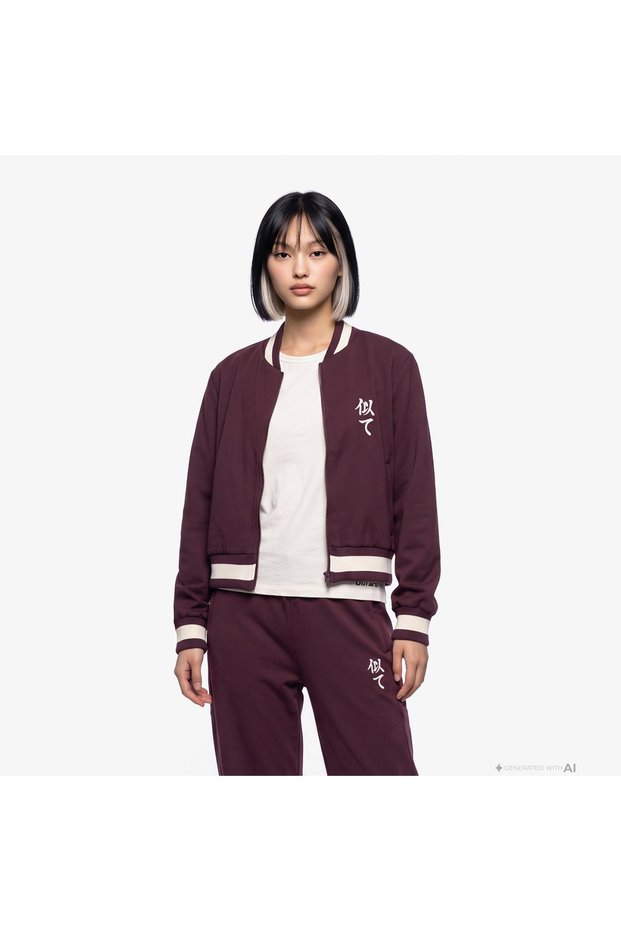 Regular Women's Burgundy Coat