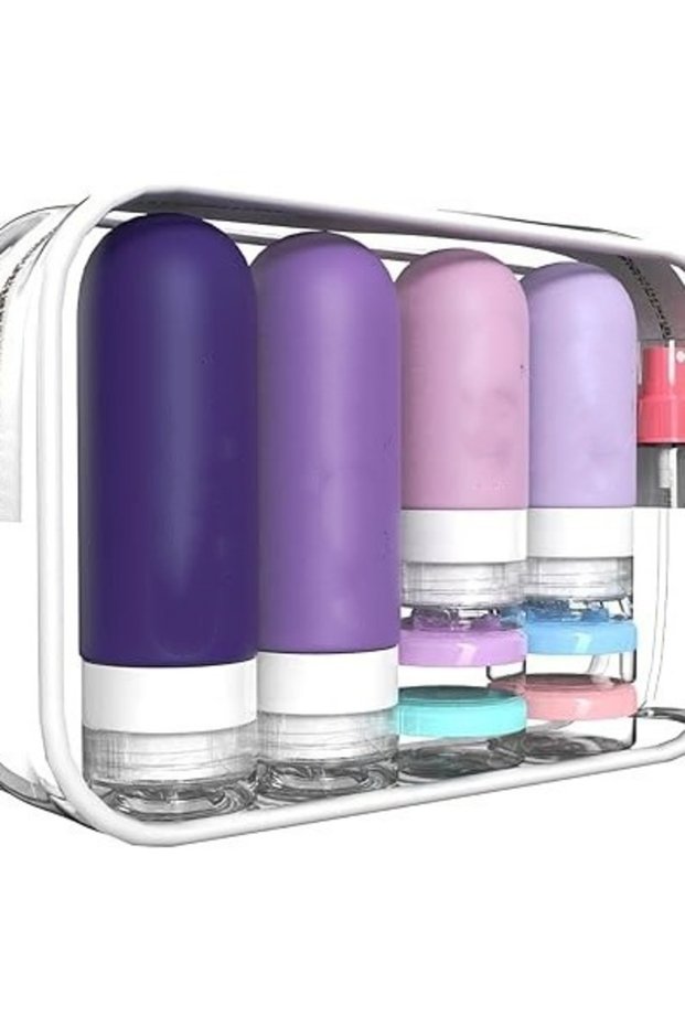 purple 2 16 Pack Leak Proof Travel Bottle Set Made Of Silicone - TSA-Approved Containers For Toiletr