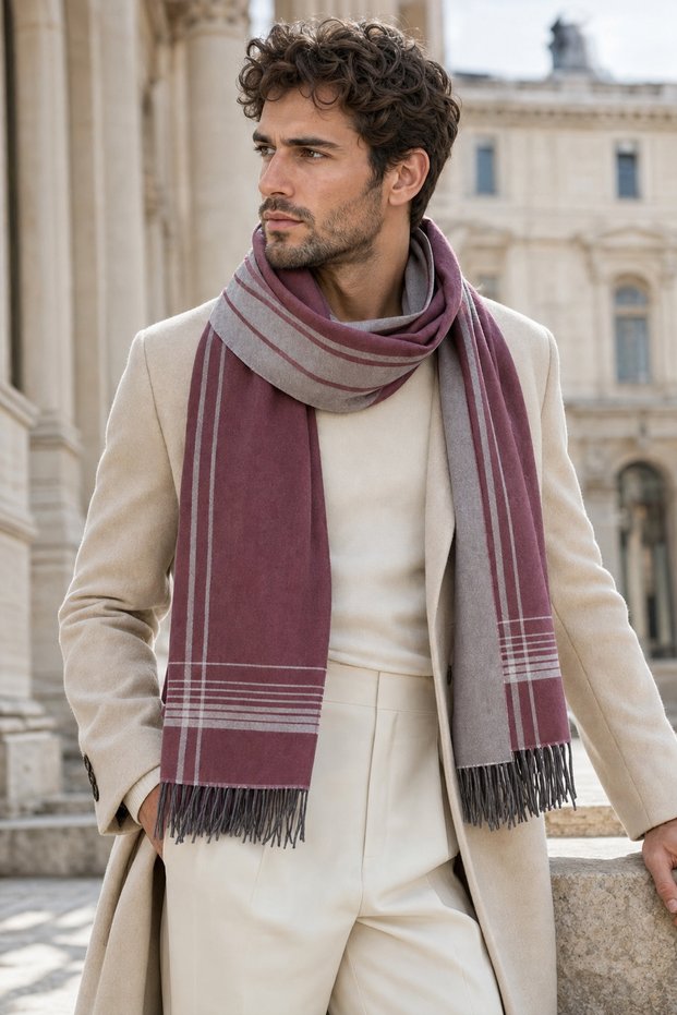Men's winter shawl scarf