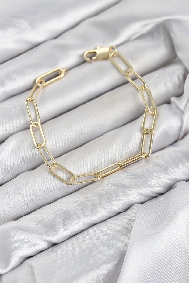 Cm Ataş Chain Model Gold Color Brass Women's Bracelet Tj-Bb8595