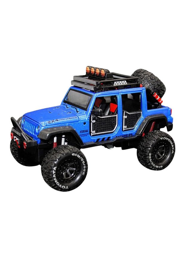 Metal Blue 1:24 Scale Off-Road Wrangler Jeep Car 20cm. |   3+ Years Old |   1 Piece |   Fine Motor Skill