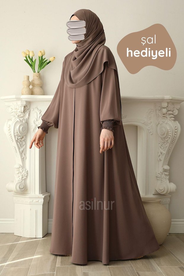 Ahsen Mevlana Ferace Shawl Gift Set Mink