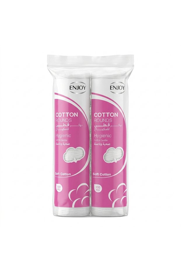 Cotton Rounds 100 PCS Bundle of 2 for Makeup Removal, Hygienic & Gentle, Soft Cotton Pads for Face, (200 Pieces Total)