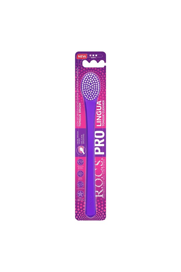 PRO LINGUA Tongue Brush – Extra Soft Bristles, Wide Brush Head, Tongue Cleaner for Fresh Breath